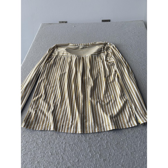 Michael Michael Kors Shirt Womens Large White Chain 1/2 Zip Long Sleeve Tunic - Picture 5 of 5